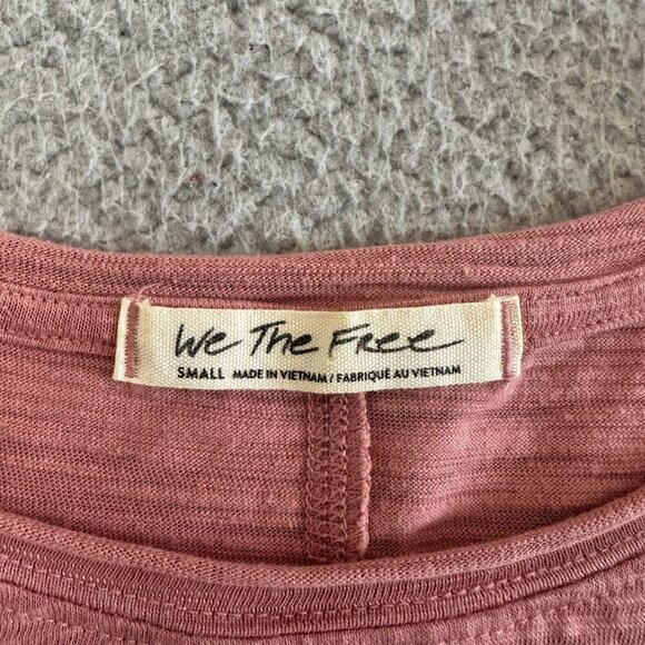 Free People Natasha Top Ruched Long Sleeve Round Neck Blush Pink - Picture 3 of 10